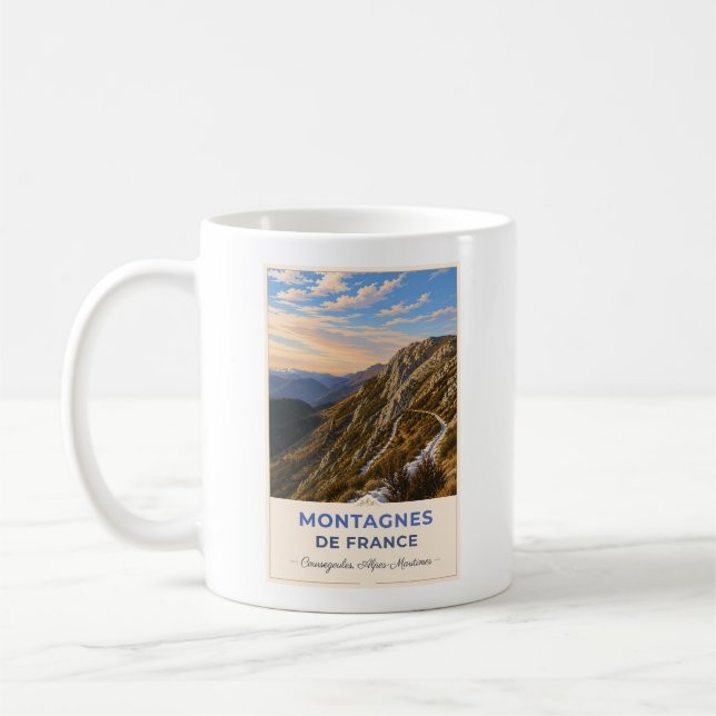 Caneca De Café Mountain Trail Through the French Alps (Esquerda)