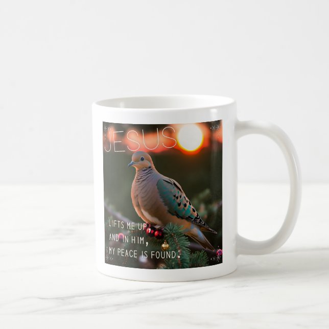 Caneca De Café Mourning Dove & Jesus Me Levanta (Direita)