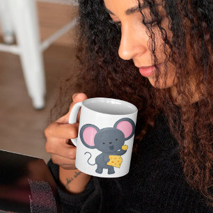 Caneca De Café Mouse comendo queijo