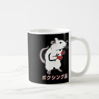 Caneca De Café Mouse de boxe engraçado japonês