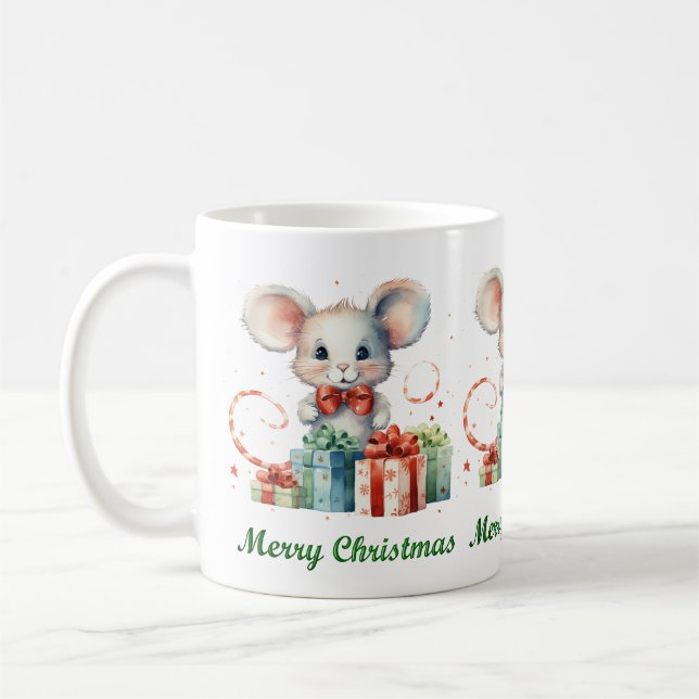 Caneca De Café Mouse de Natal bonito, Mug (Esquerda)