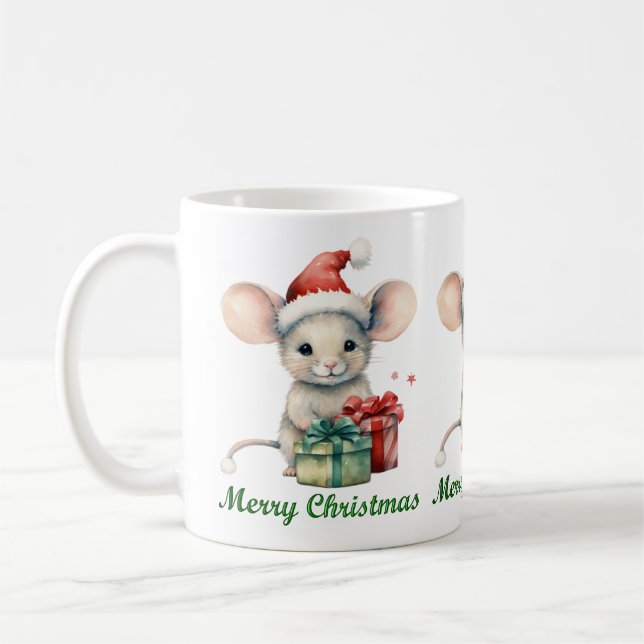 Caneca De Café Mouse de Natal bonito, Mug (Esquerda)