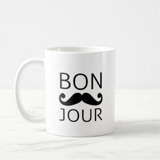 Caneca De Café Moustache de Bonjour