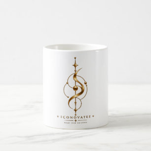 Caneca De Café Movimento Astral Glifo Cósmico Dourado