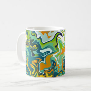 Caneca De Café Movimento de Fluido Abstrato multicolorido
