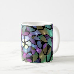 Caneca De Café Movimentos Coloridos Abstrato Trippy Fractal Art