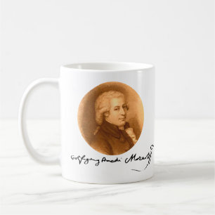Caneca De Café Mozart Composer Retrato Música Clássica Elegante