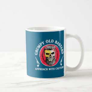 Caneca De Café Mpy Abordagem Antiga Com Cuidado Barba Caveira Bar