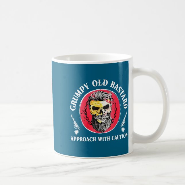 Caneca De Café Mpy Old Approach With Caution Beard Skull Barber  (Direita)