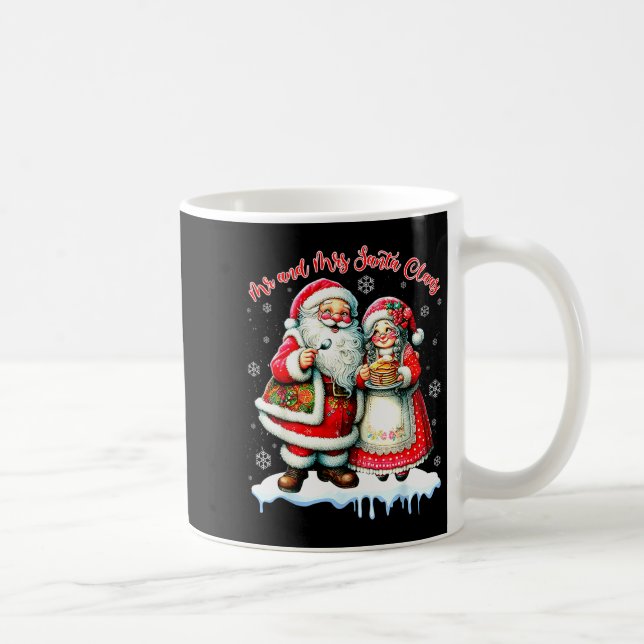 Caneca De Café Mr &amp; Mrs Santa Claus Christmas Matching Couple (Direita)