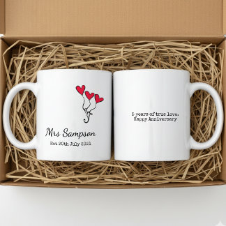 Caneca De Café Mr And Mrs Mugs 5th Wedding Anniversary Keepsake