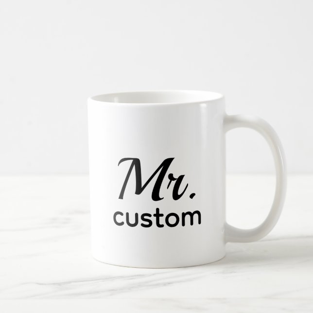 Caneca De Café Mr Custom Personalized Name Mug – Classic Minimali (Direita)