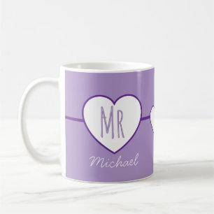 Caneca de café Mr Heart Purple