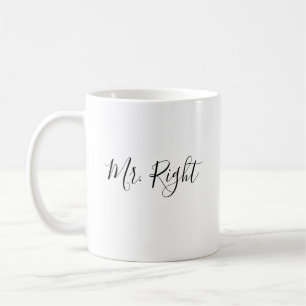 Caneca De Café Mr. Right Script Mug Wedding Gift