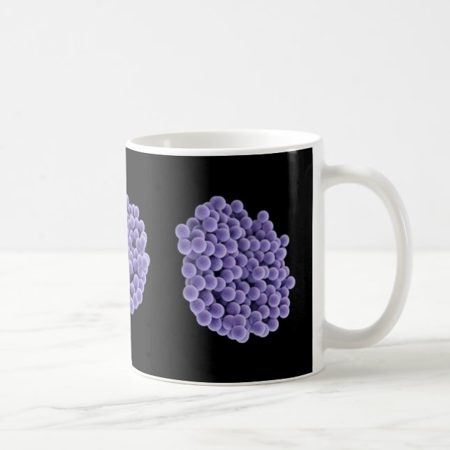 Caneca de café - MRSA (violetas no fundo preto) (Direita)