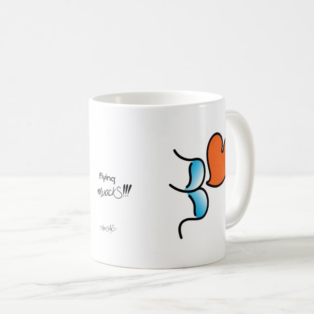 Caneca De Café muack voador!! -Azul (Frente Esquerda)