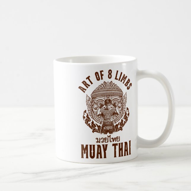 Caneca De Café Muay Thai Boxing Tailandês Boxing Art De 8 Membros (Direita)