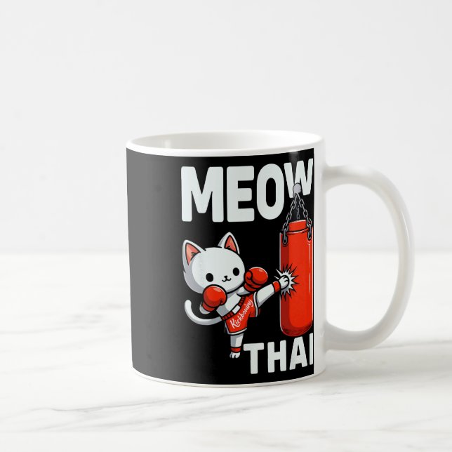 Caneca De Café Muay Thai Cat Boxando Artes Marciais Combatendo Es (Direita)