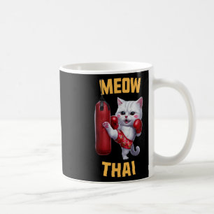 Caneca De Café Muay Thai Cat Meow Thai - Tailandês Boxing Para Ju