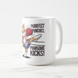 Caneca De Café Muay Thai Cute Boxing e Kicking Cat Mug
