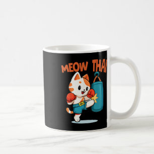 Caneca De Café Muay Thai Engraçado Gato Sobretudo Tailandês Boxan
