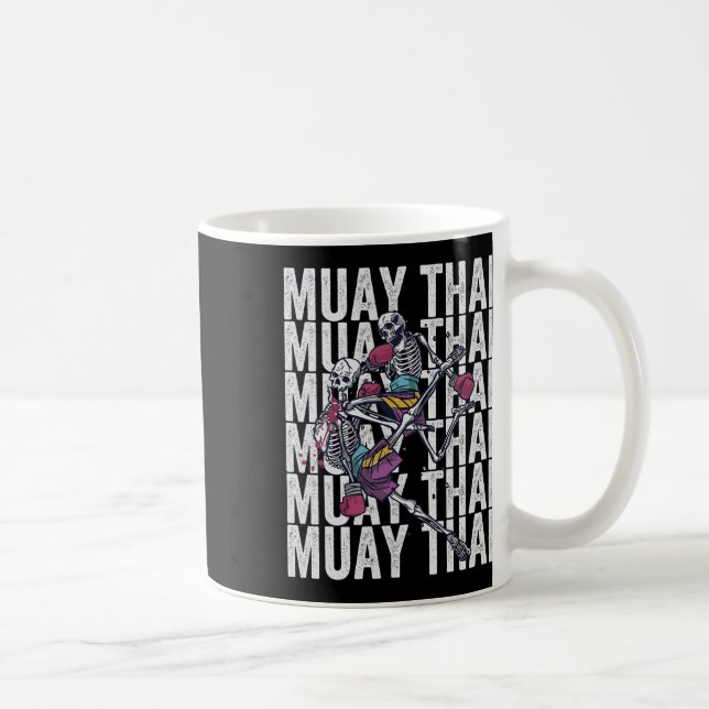 Caneca De Café Muay Thai Kickboxing, Esqueletos de Muay Thai, Mua (Direita)