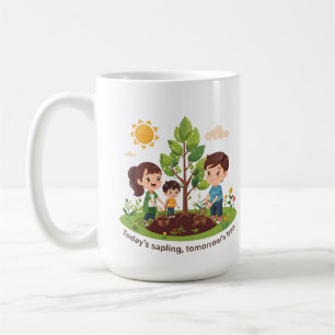 Caneca De Café Muda de Hoje Árvore de Amanhã Família Dia da Terra
