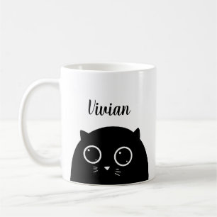 Caneca De Café Mudança de Nome Personalizado do Prato Negro