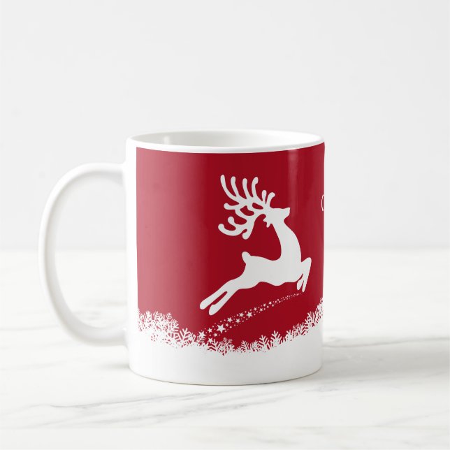 Caneca De Café Mudanças de nome personalizado da Reindeer (Esquerda)