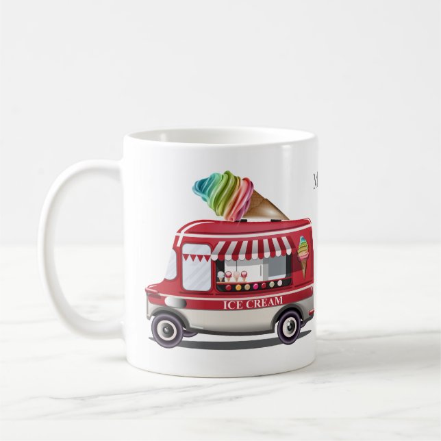 Caneca De Café Mudanças de nome personalizado do Caminhão de sorv (Esquerda)
