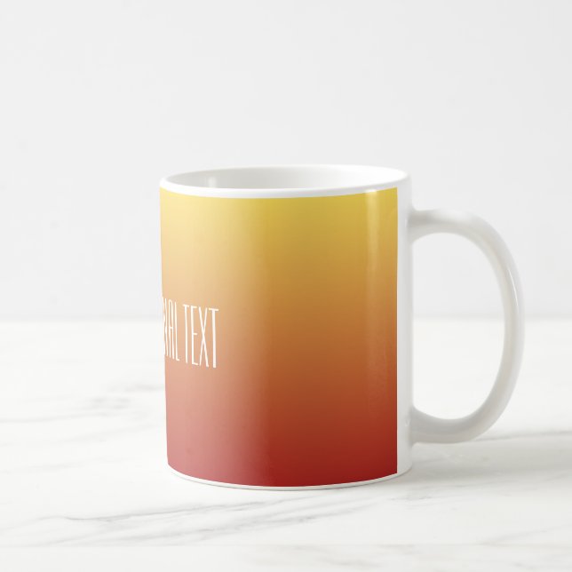 Caneca De Café Mudanças de texto personalizadas de gradiente verm (Direita)