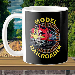 Caneca De Café Mudar modelo de ferrovia Diesel Vermelho Amarelo