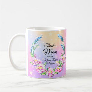 Caneca De Café Mudar Nomes Dia de as mães Palha Cor-de-rosa Flor