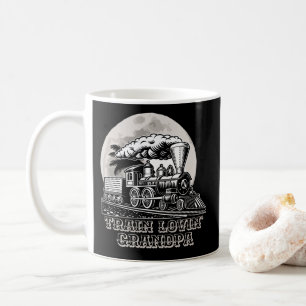 Caneca De Café Mudar Texto Vintage Steam Train Loving Avô