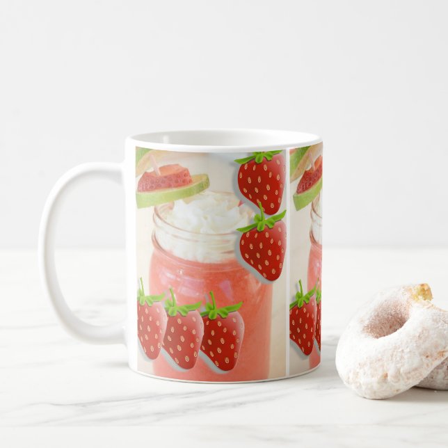 Caneca De Café mudas morangos daquiri (Com Donut)