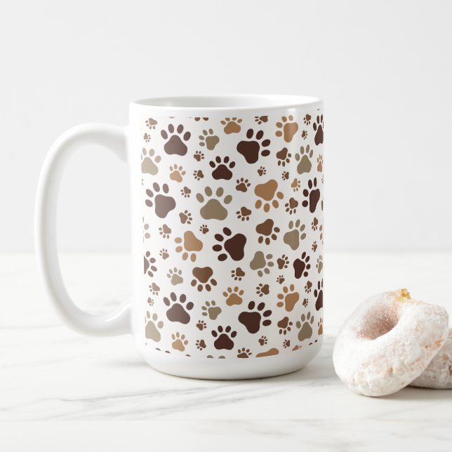 Caneca De Café Muddy Paw Print Coffee Mug (Com Donut)