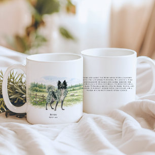 Caneca De Café Mudi Húngaro Cão em Aquarela e Citação da Raça