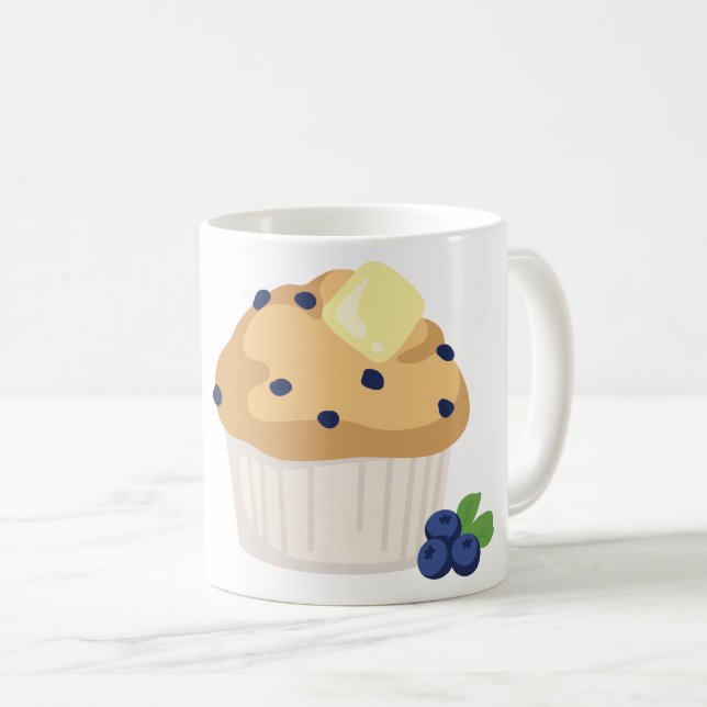 Caneca De Café Muffin de blueberry (Frente Esquerda)