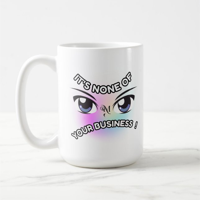 Caneca De Café Mug 15oz : Nenhum de seus (branco) (Esquerda)