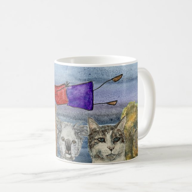 Caneca De Café Mug #3 Joanna Flying Over Animals  (Frente Esquerda)