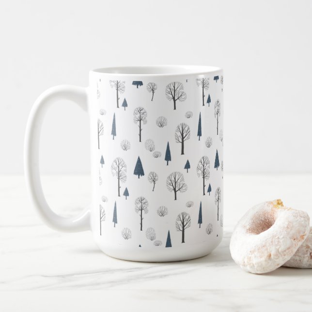 Caneca De Café Mug (443 ml) - Winter Pattern (Com Donut)