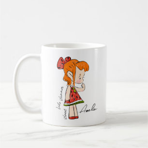 Caneca De Café Mug and Girl in Watermelon Dress