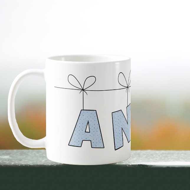 Caneca De Café Mug Anna Cute Letters with Heart Name (Criador carregado)