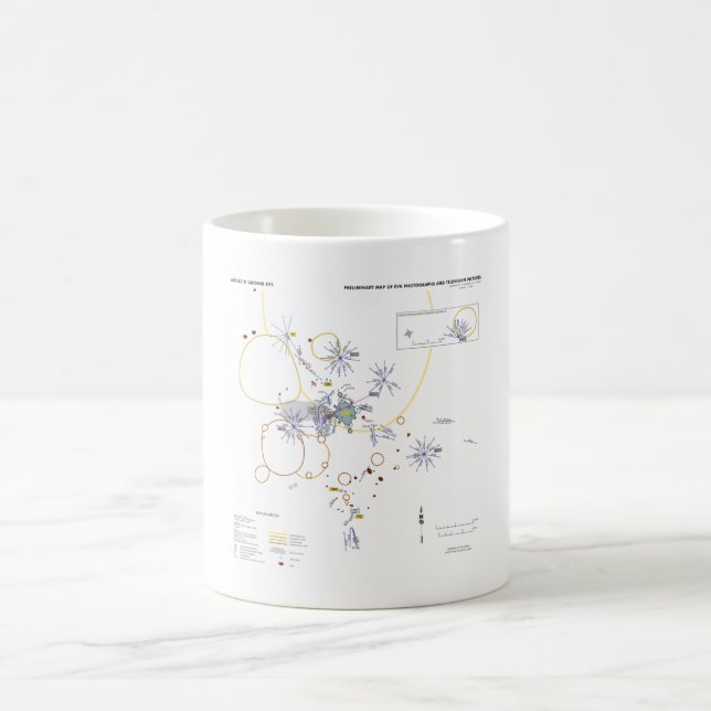 Caneca De Café Mug Apollo 11 mapa fotográfico (Centro)