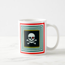 Caneca De Café Mug avec crâne et os croisés style pirate.