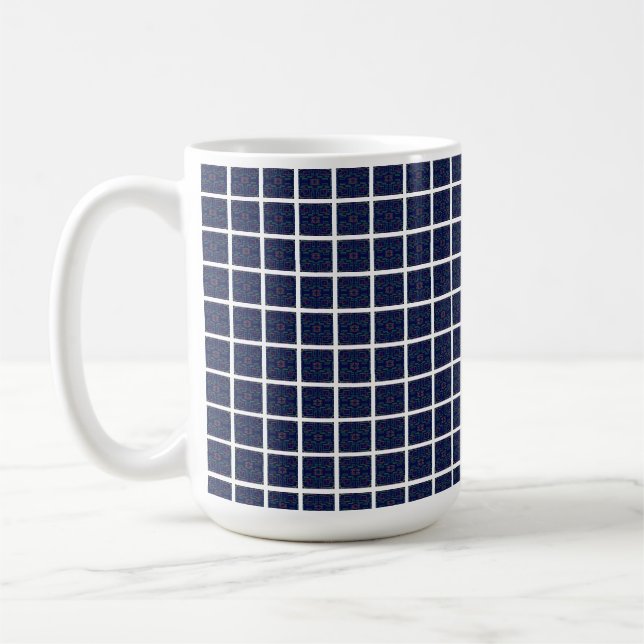 Caneca De Café Mug Azul-Quadrado legal (Esquerda)