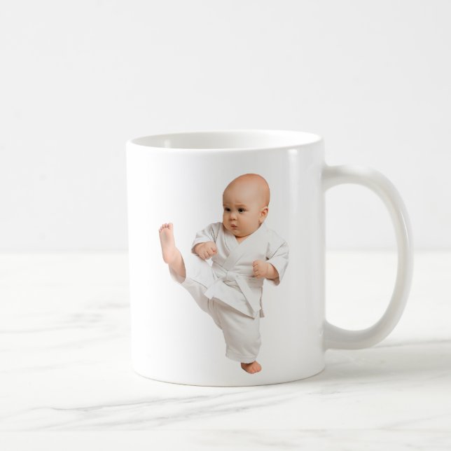 Caneca De Café Mug bébé karatéka dans son kimono blanc. (Direita)