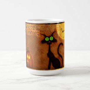 Caneca De Café Mug/Black Cat Halloween