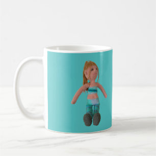 Caneca De Café Mug - Boneca Menina no Fundo de Aqua