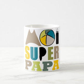 Caneca De Café Mug branco 325 ml mim Super Papá - Logotipo
